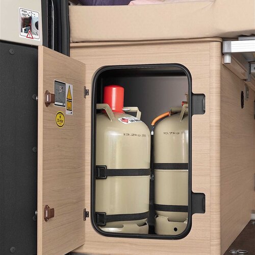 Compartiment bouteilles de gaz | 2 bouteilles de 13 kg (2 x 5 kg sur ROADCAR R601) L’autonomie est assurée